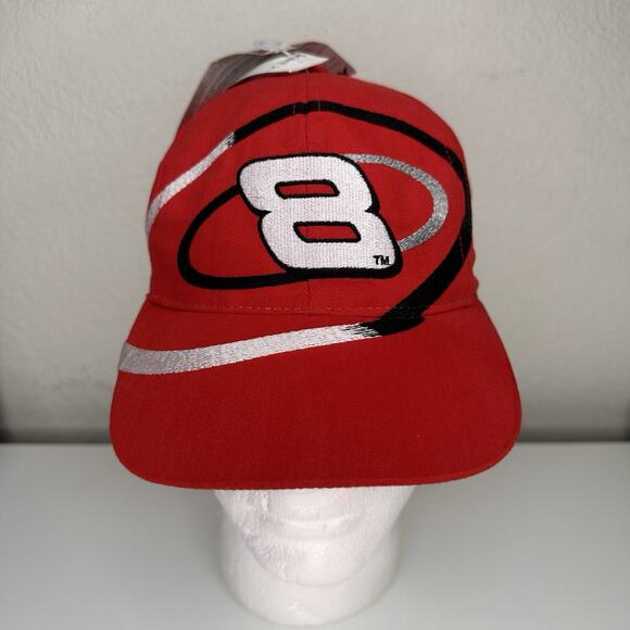 Dale Earnhardt Jr Youth Hat Cap Snapback Red Nascar 2000 #8 Competitors View - Picture 1 of 6
